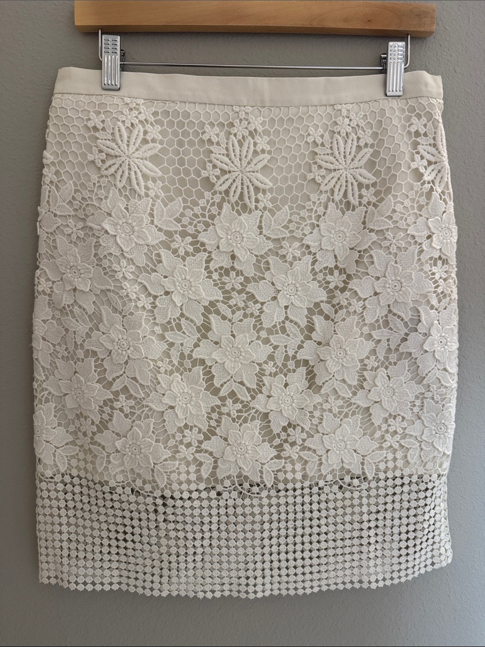 Tibi New York White Floral Lace Mini Skirt Overlay Lattice